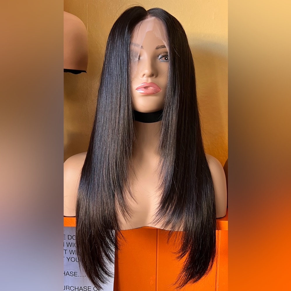 22” New Straight layer Transparent lace wigs